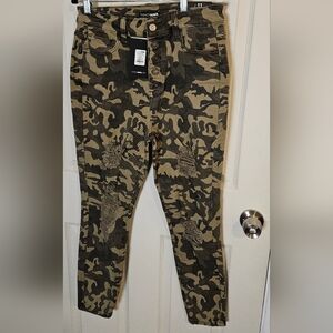 Fashion Nova Camouflage Distressed Skinny Jeans